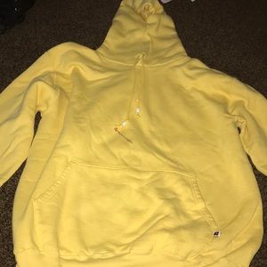 yellow sweatshirt